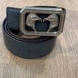 Stefano Ricci Mens Belt dark gray/blue color